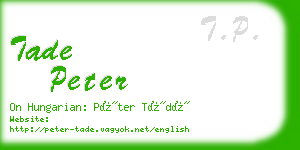 tade peter business card